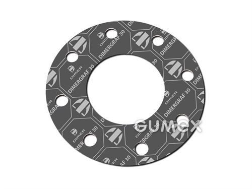 Grafitová deska DIMERGRAF 30, tloušťka 2mm, 1500x1500mm, 200bar, -200/+550°C, šedá s bílým potiskem